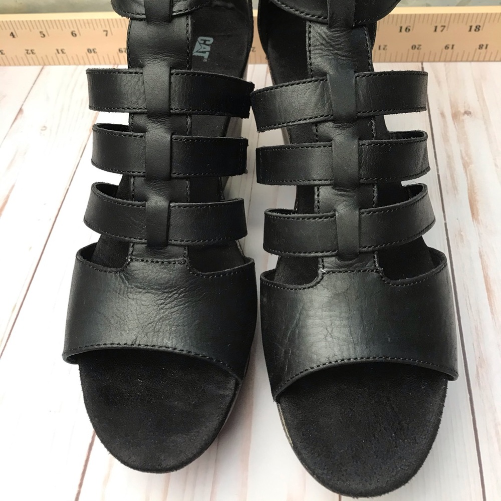 Caterpillar platform leather sandals - Picture 3 of 9
